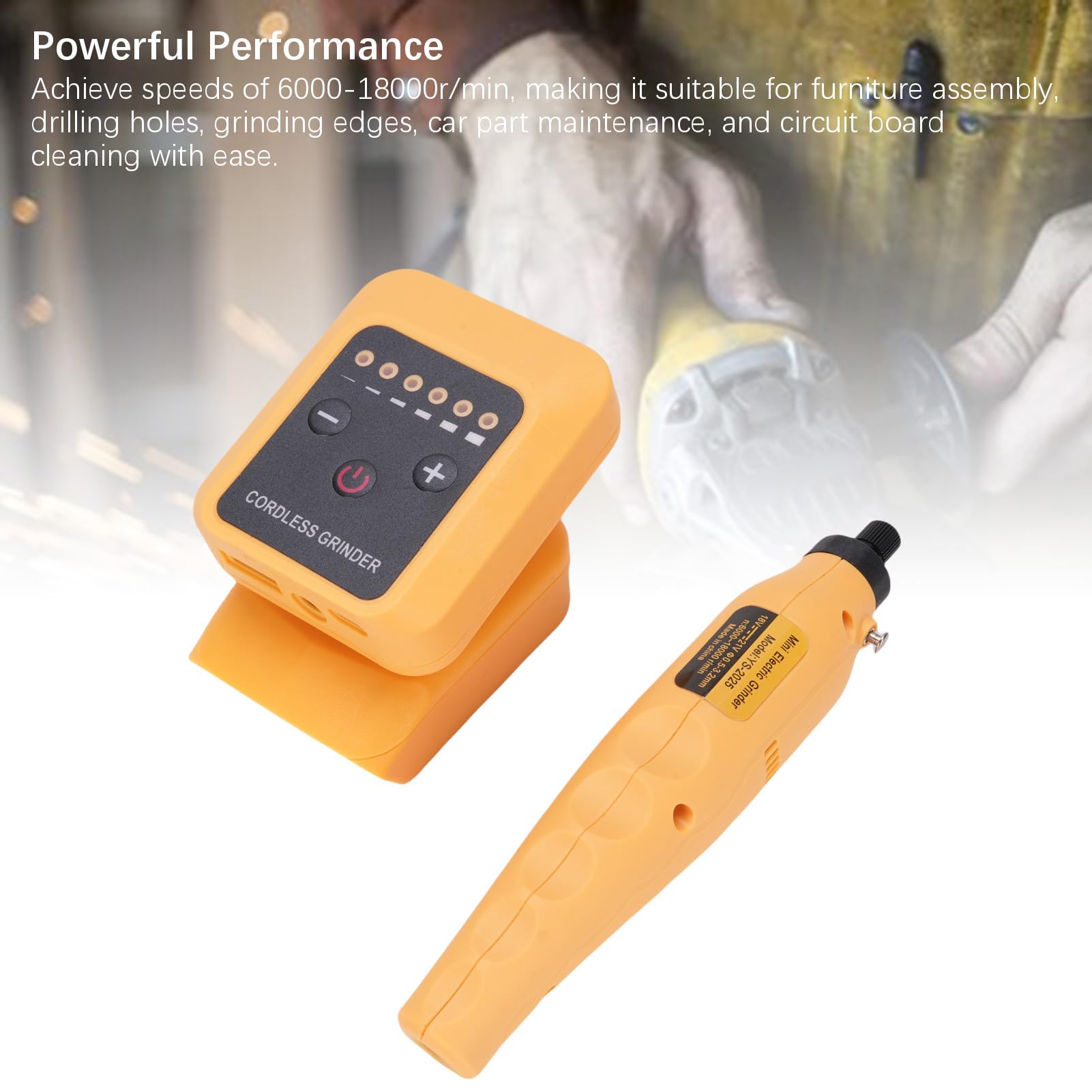 Smerigliatrice Elettrica Power Grinder ABS 6 velocità Regolabile da 6000 a 18000 Giri/min per Incisione Lucidatura Intaglio Foratura Casa Fai da Te Artigianato e Lavori di Manutenzione
