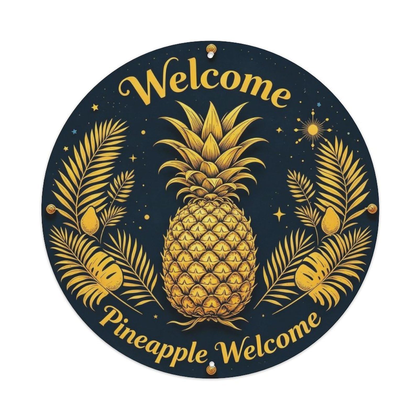 Pineapple Welcome Metal Tin Sign Plaque