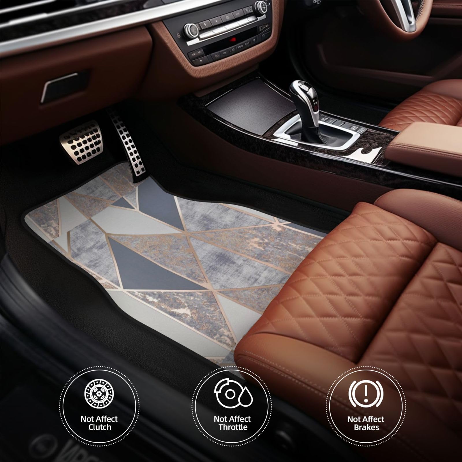 Geo Roségold, 4er-Set Auto-Fußmatten, Neopren-Fußmatten für Fahrzeuge, rutschfeste Auto-Fußmatten, Autozubehör