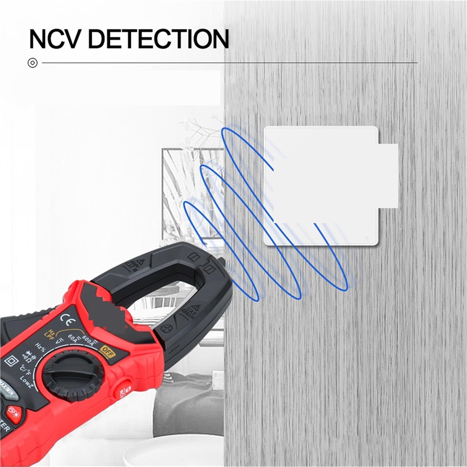 Pinza amperometrica digitale AC DC Corrente NCV Multimetro Pinza amperometrica Vero valore efficace Capacità Ohm Hz Temperatura Tensione Tester per Elettricisti
