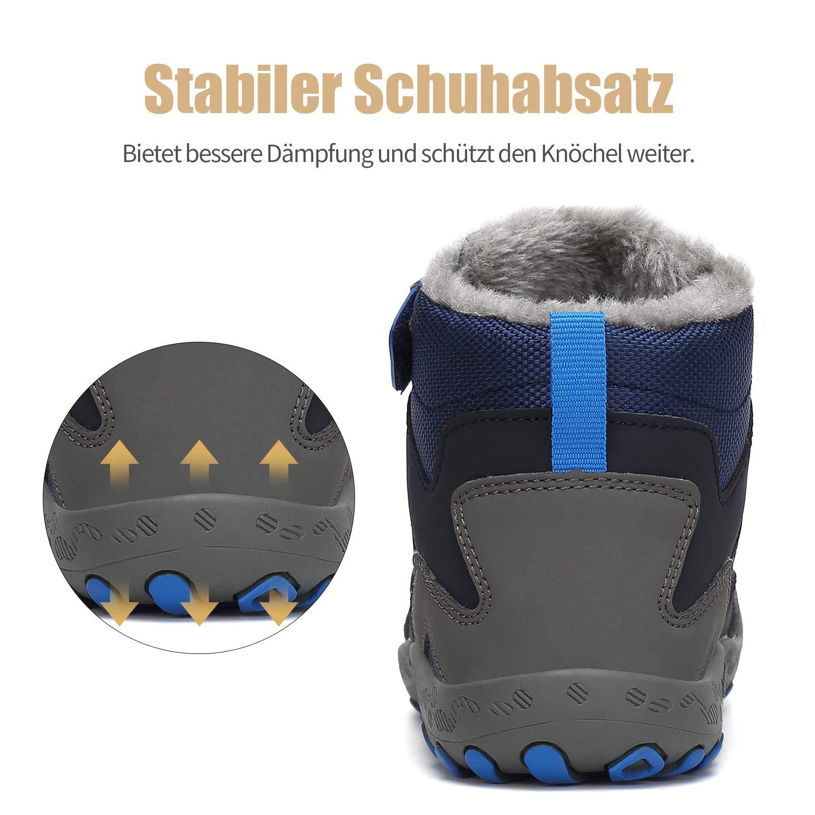 Mishansha Bottes Neige Enfants Antidérapantes Chaudes Bottines Hiver Garçon Fille, GR.24-38