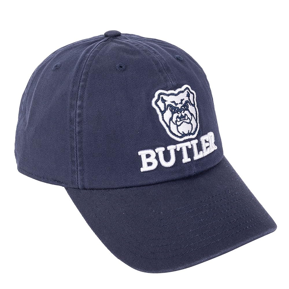 Butler University Baseball Hat Bulldogs BU Brimmed Embroirderd Hats Cap Adjustable Cloth Strap Adult (Style 2) Blue, Blue, One size