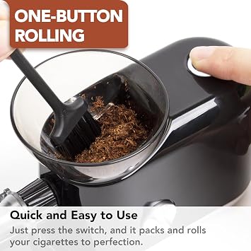 Cigarette Rolling Machine, Electric Pre Roll Machine, Automatic Preroll Cone Loader Filler Roller Packer with Pre Rolled Holder Case, Grinder, Filling Maker