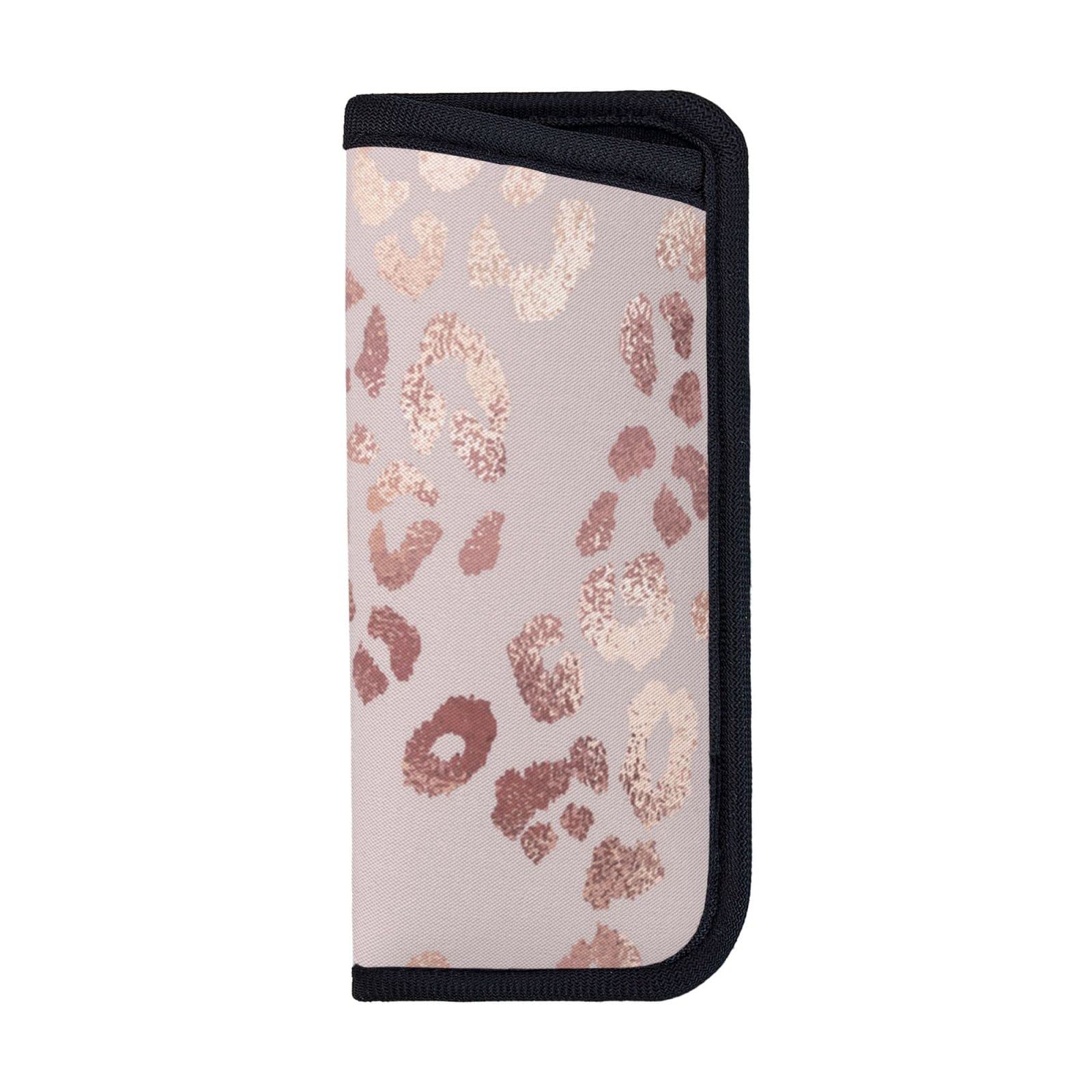 ANGYANG Soft Eyeglasses Bag Leopard Skin Rose Gold Texture With Foil Effect Anti-Scratch Spectacles Sleeve Portable Eyewear Case Neoprene Sunglasses Case