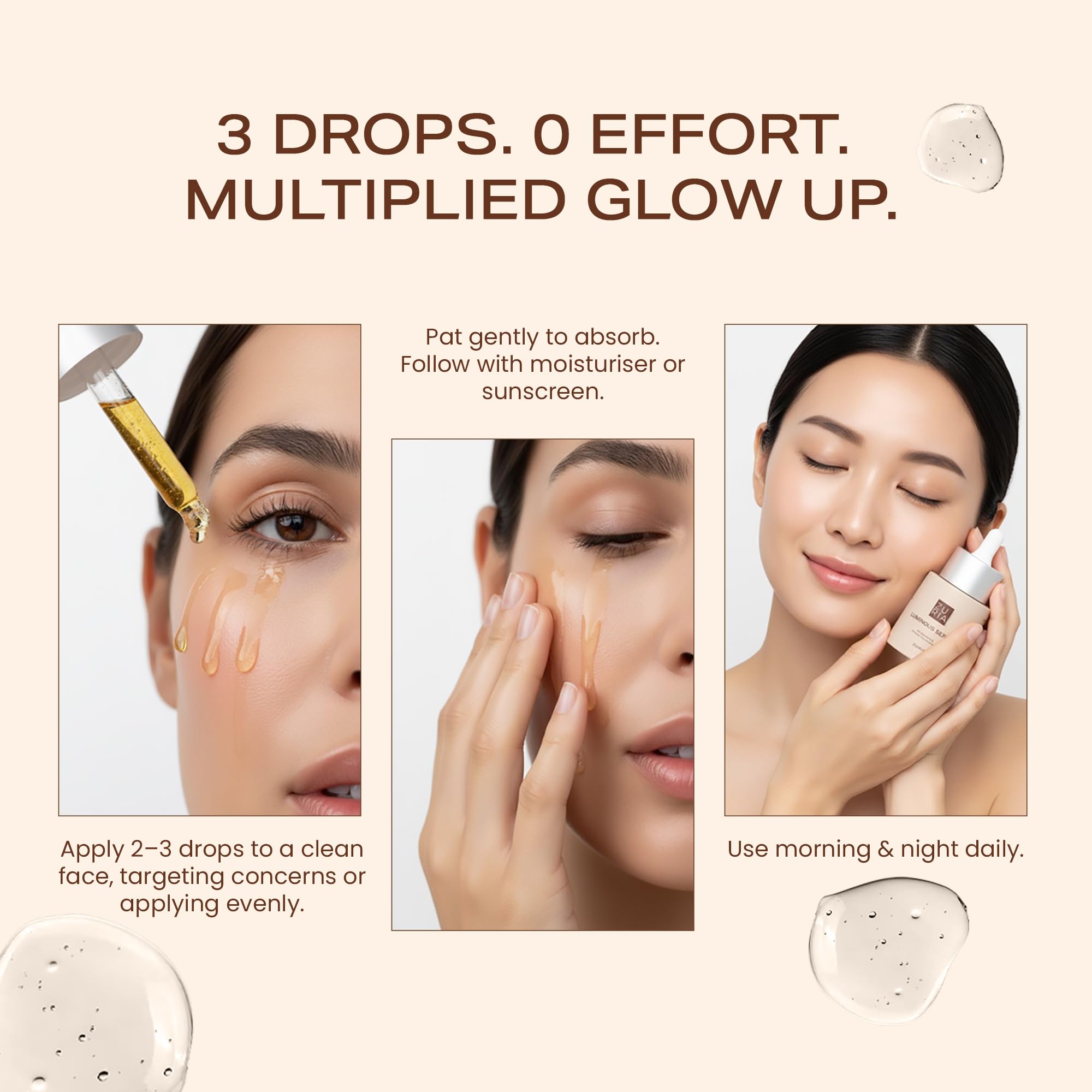 ZURIA Luminous Serum for Men & Women, Nano-Niacinamide+