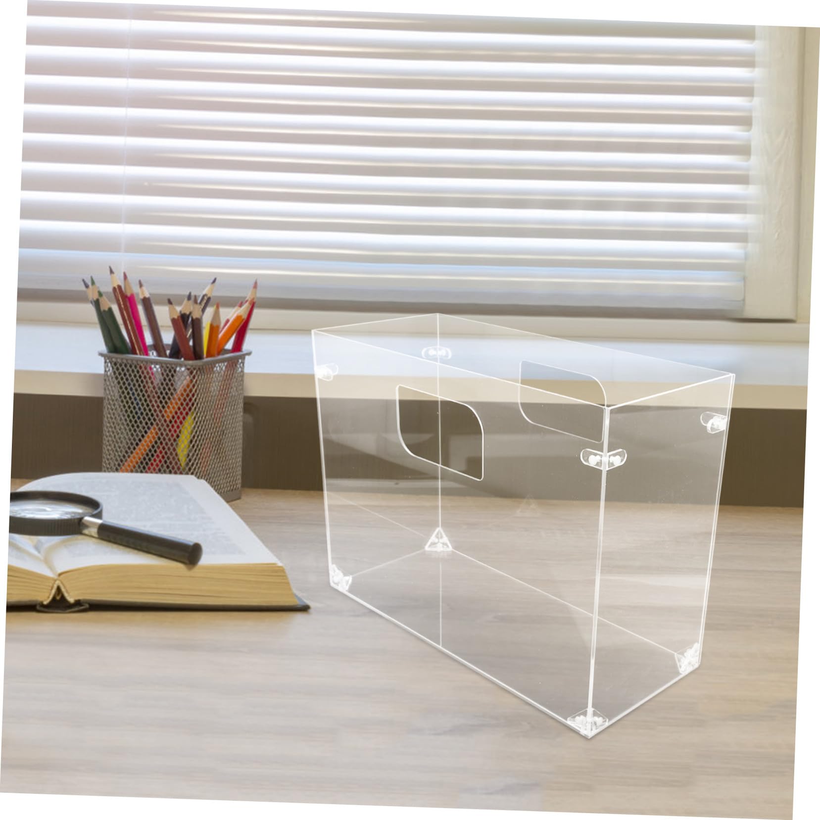 Organizzatore Documenti da Scrivania in Acrilico 32x24x14 Cm | Struttura Smontabile, Design Modulare Trasparente, per Studio e Ufficio