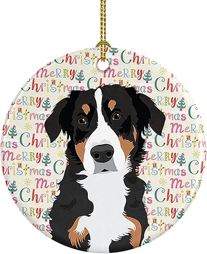 Miniatura 143 de Caroline's Treasures Adorno navideño de husky siberiano en blanco y negro #2 de cerámica para árbol de Navidad, decoración colgante para el hogar,