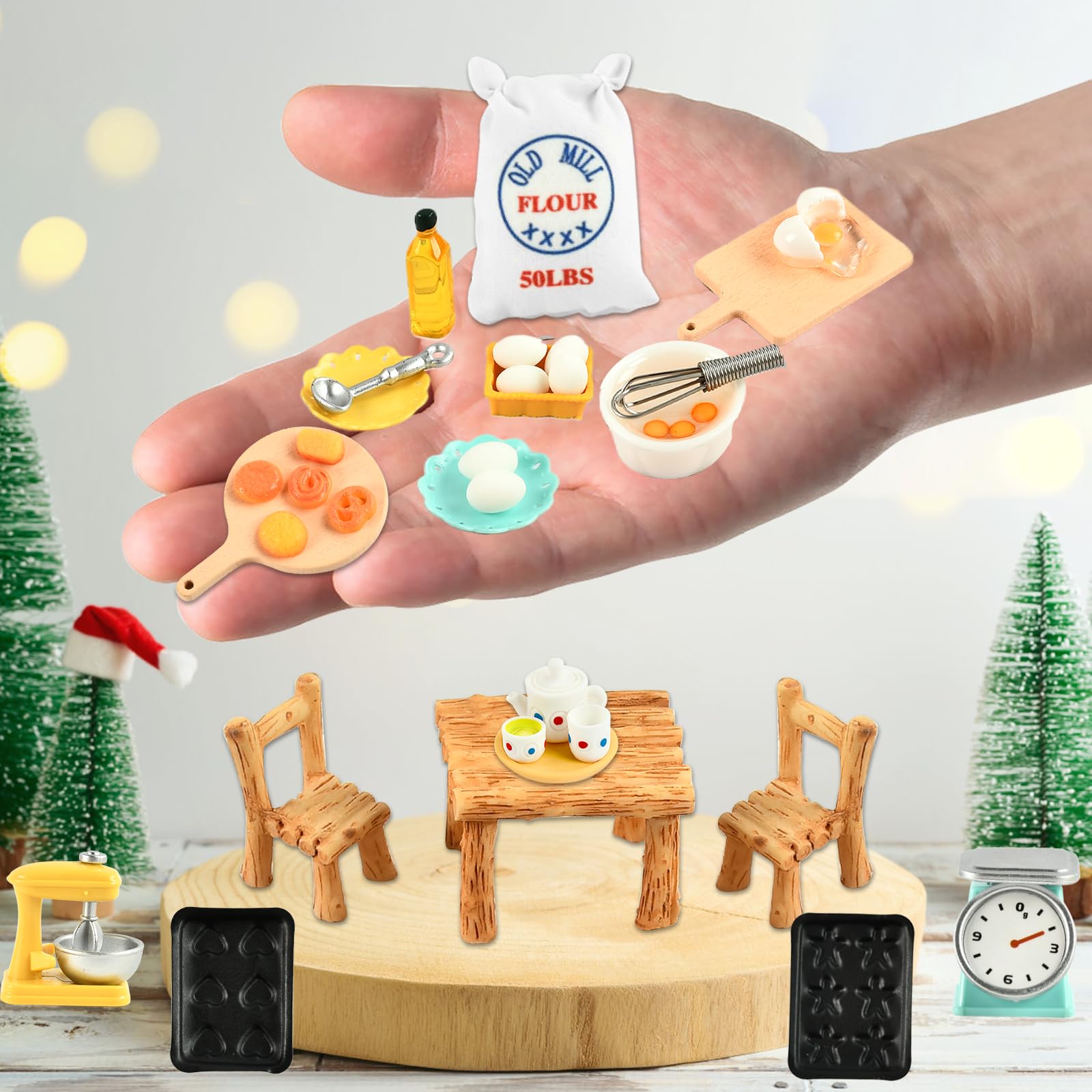 Accessori Casa delle Bambole in Miniatura, ZoneYan Accessori in Miniatura Cucina, Decorazione in Miniatura per la Cucina, Mini Accessori per la Casa delle Bambole, Set da Cucina Mobili in Miniatura
