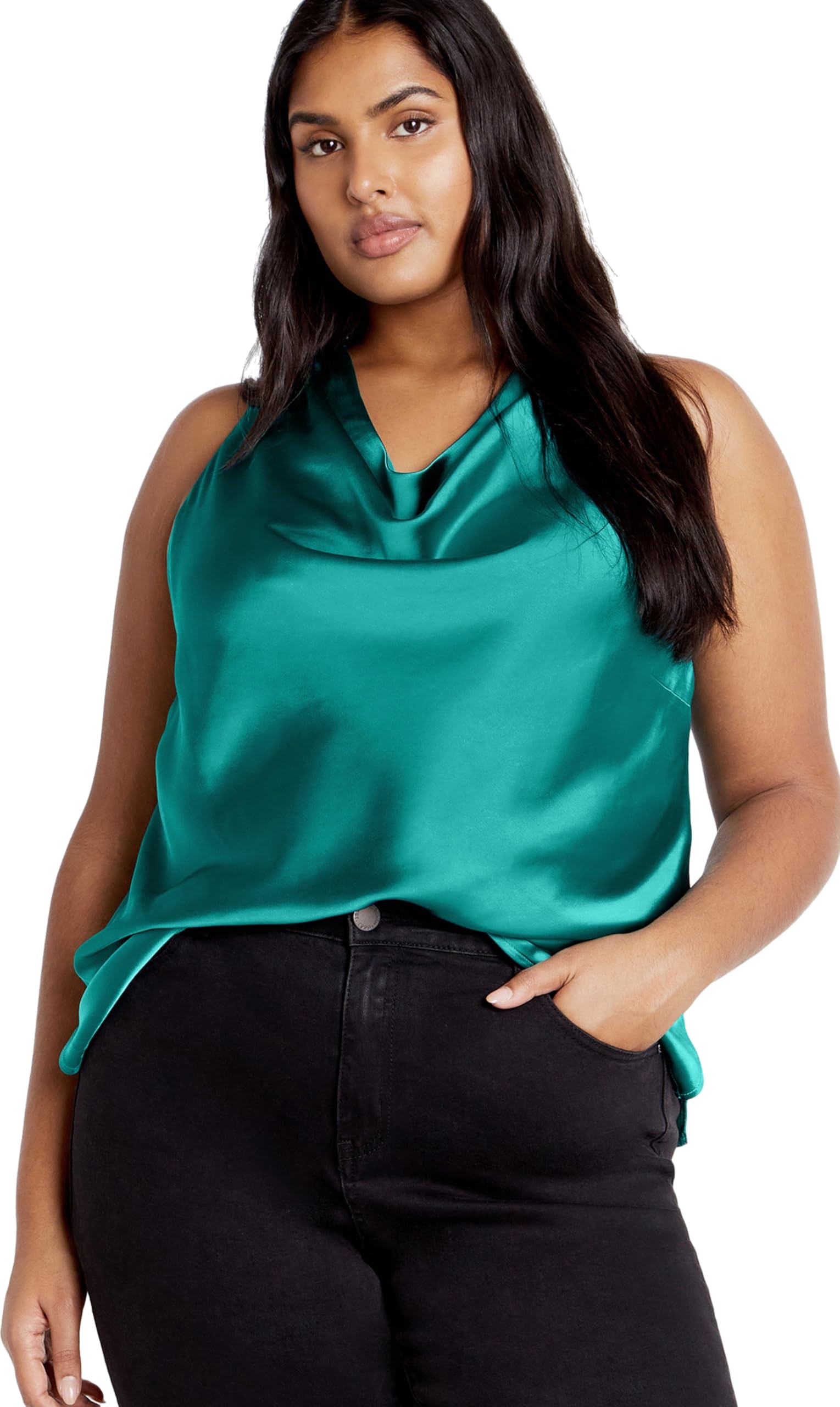 City Chic Women's Apparel Women's City Chic Plus Size Top Perri, Peacock, 22 Plus