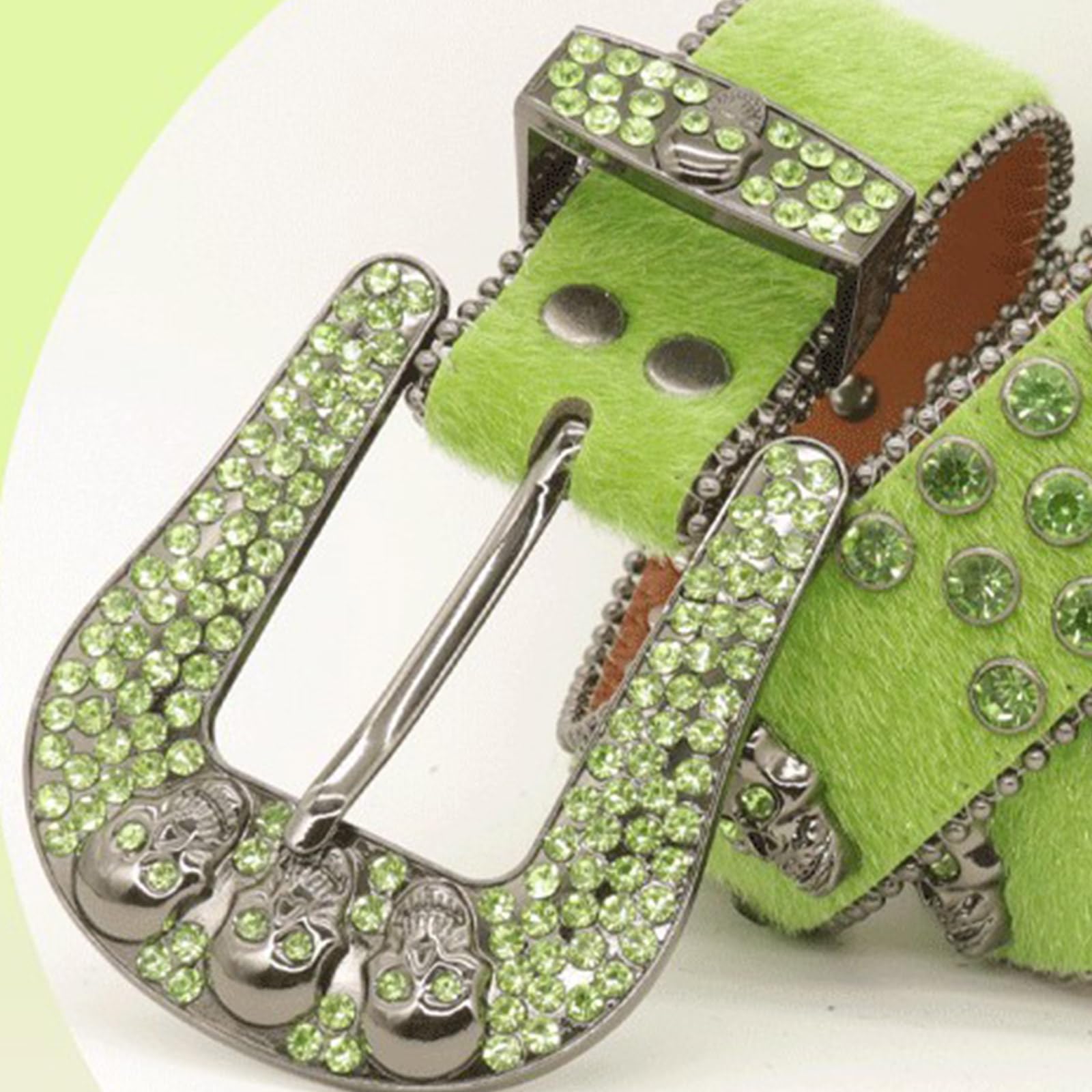 Cinturón ocupado Calavera estética Pantalones de moda de los años 2000 Niñas Cintura Femenina Western PU Cinturón de cadera ajustable