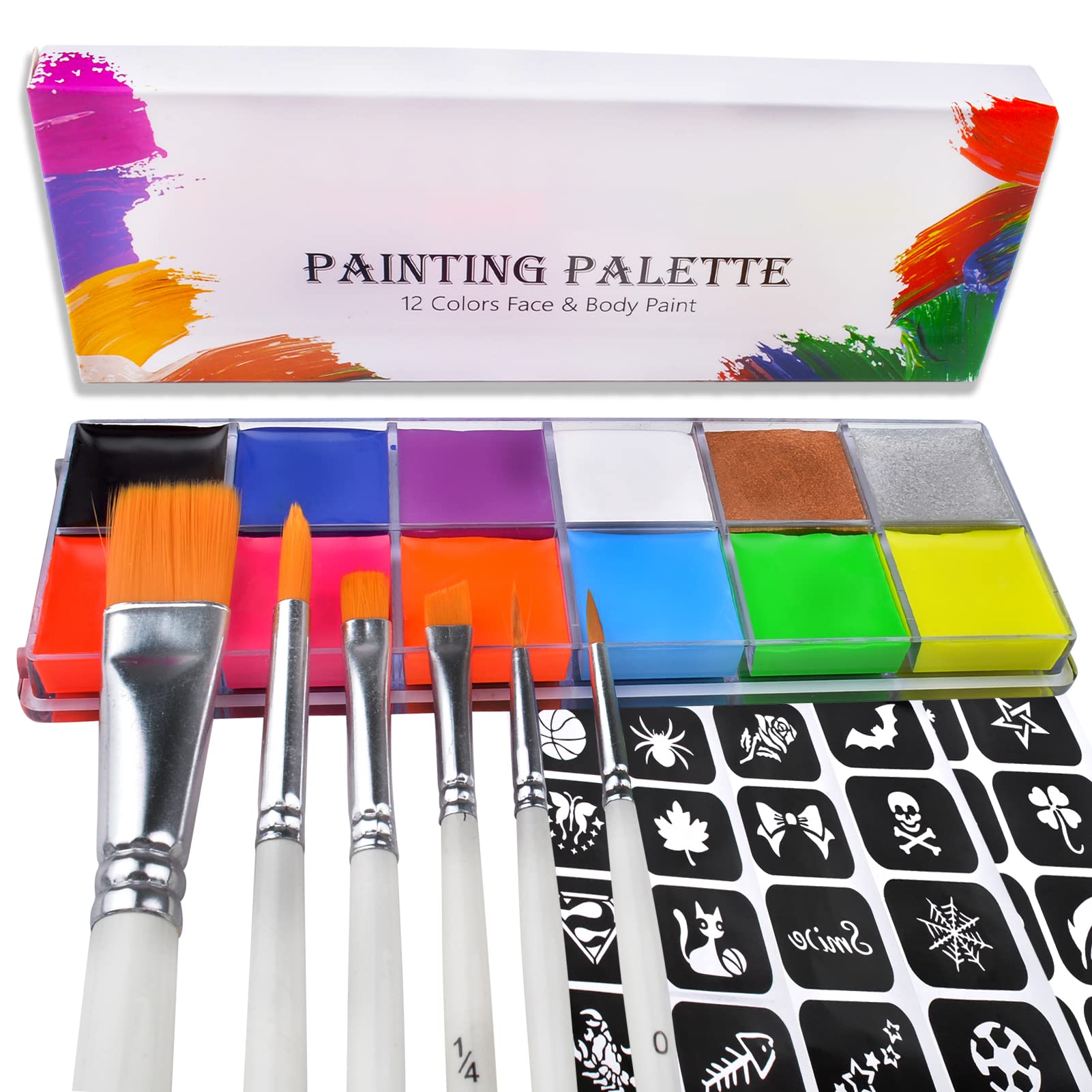 Buy Chnaivy UV Glow Neon Face Body Paint Oil Based 12 Colors Face