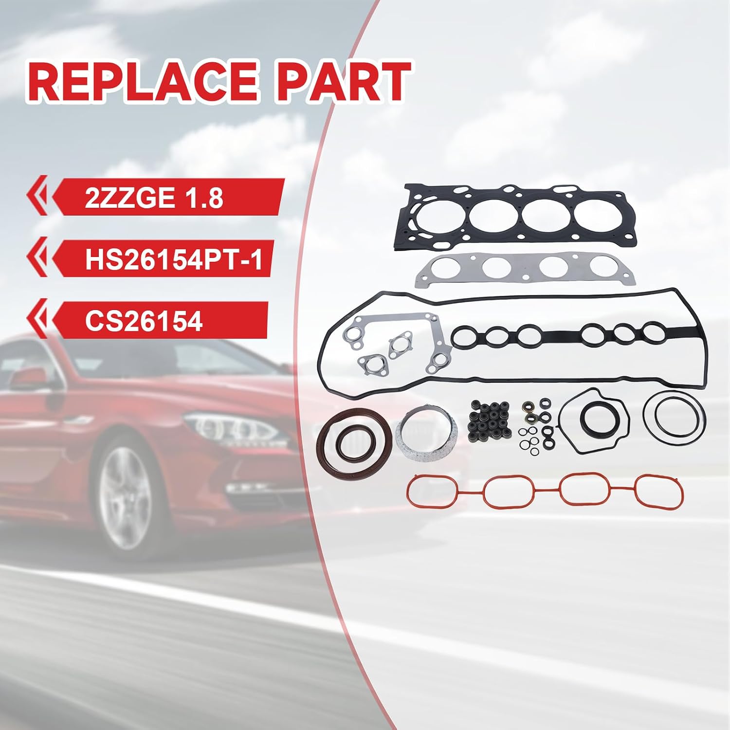 CS26154 Engine Overhaul Gasket Seals Kit Fits for 2000-2006 Celica GTS Matrix Corolla 1.8 2ZZGE HS26154PT-1 Auto parts