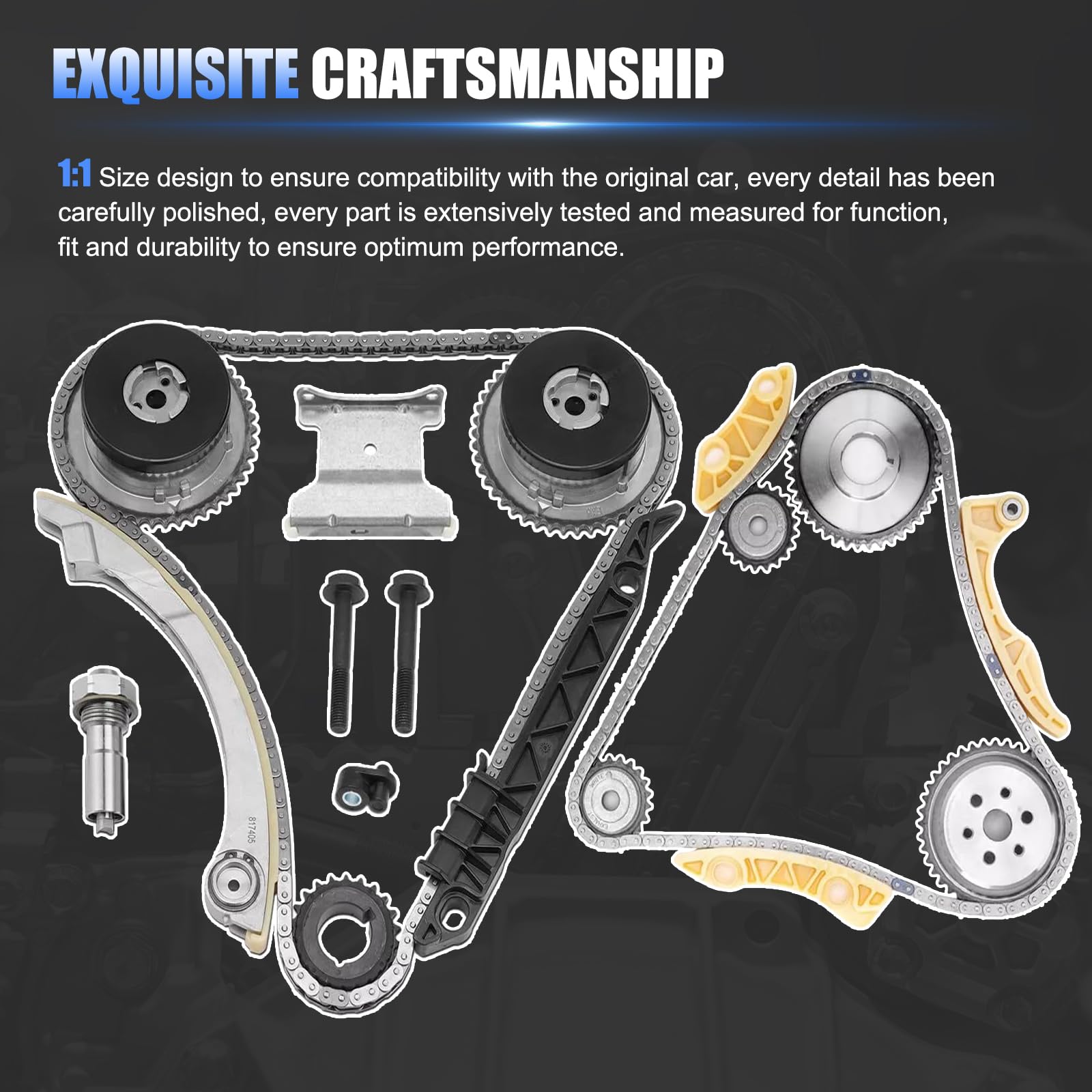 Timing Chain Kit VCT Selenoid Actuator Gear Water Pump Fit GM - Foto 6