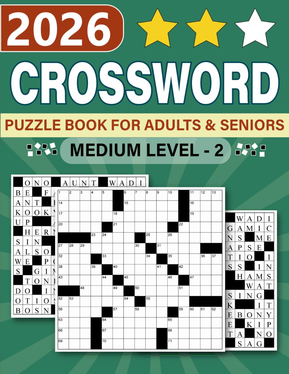 Mind-Sharpening Crossword Fun (Volume 1): 100 Medium-Level Puzzles for Adults & Seniors – A Fun, Relaxing Brain-Training Challenge.