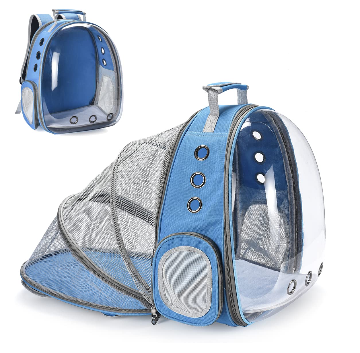 YUDOXN Mochila para Mascota.Mochila Gato y Perros Extensible.Bolso Cápsula Espacial Mochila para Gatos Perros, Mochila portátil para Transportar para Gatos y Perro. (Blue)