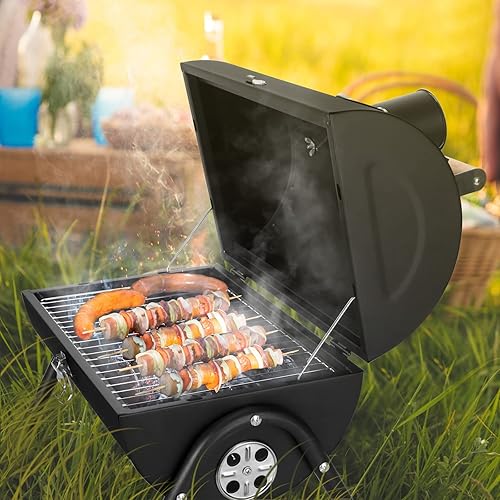 Miniatura 8 de Leonyo Parrilla de carbón portátil, parrilla pequeña para barbacoa, mini parrilla de carbón de mesa, parrillas de campamento compactas para cocinar