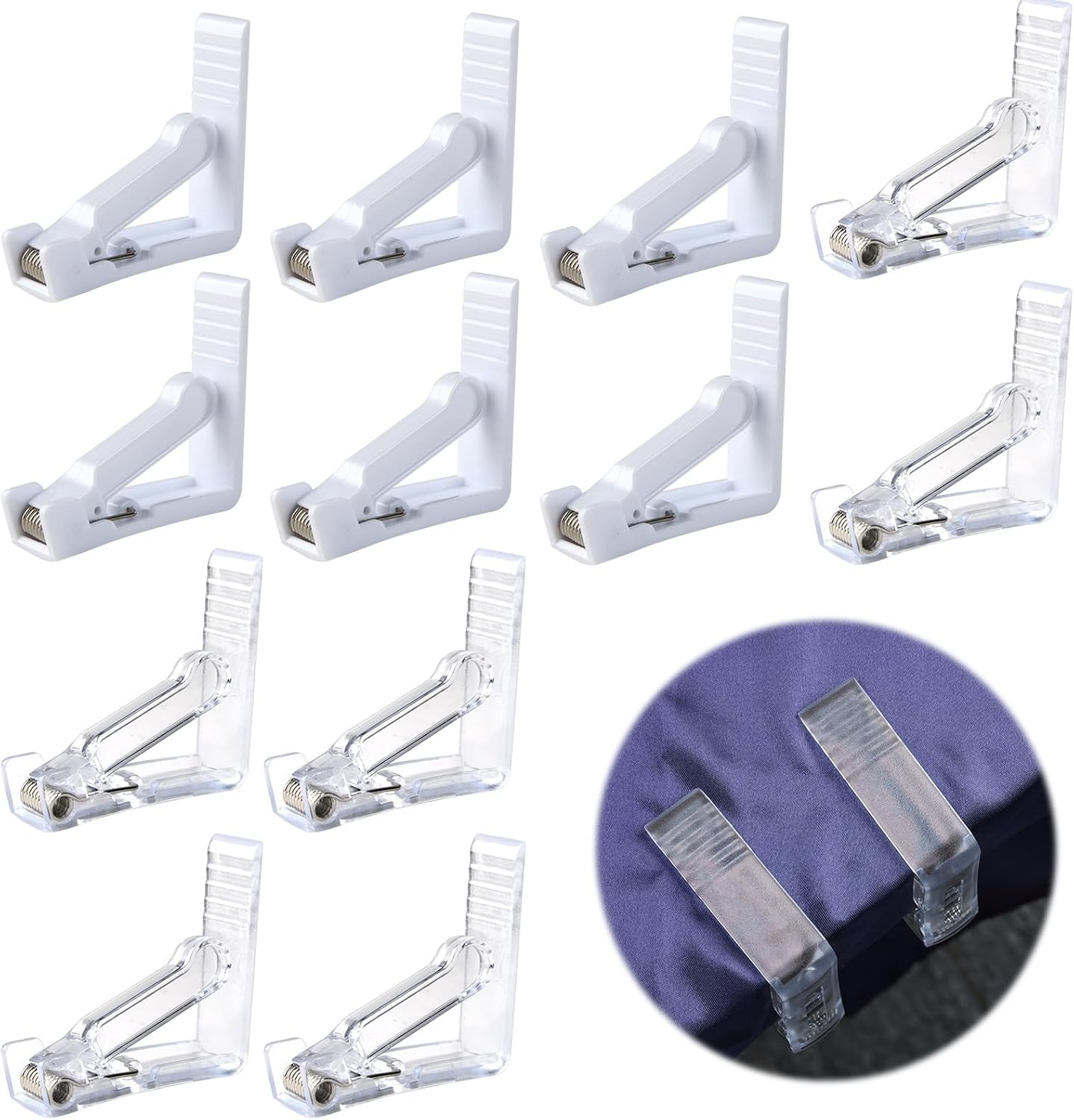 12 PCS Plastic Table Cloth Clips Adjustable Tablecloth Clips with
