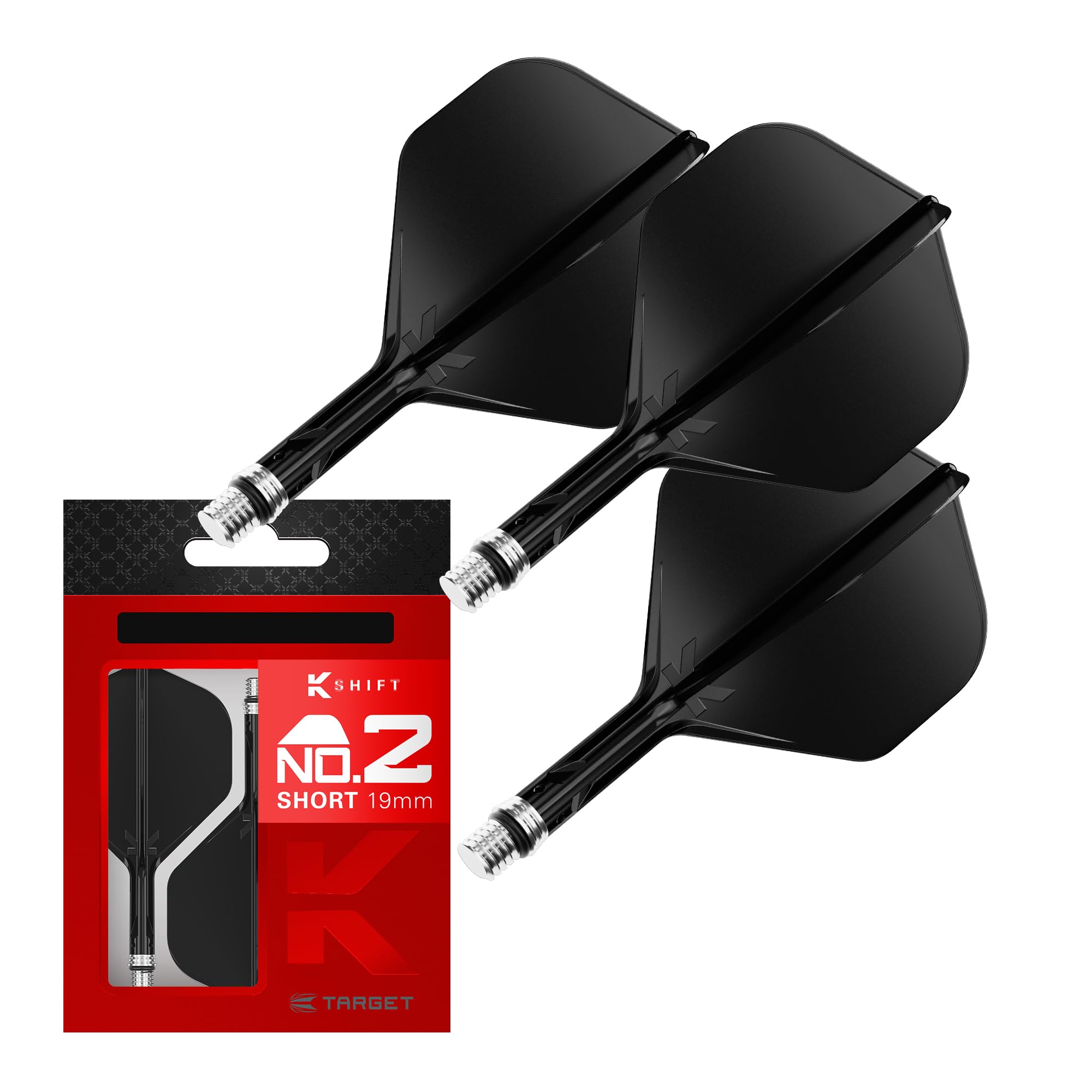 Target Darts K-Shift N.º 2 Integrado Vuelos y Eje | K Shift N.º 2 Vuelo y Eje Sistema, Blanco/Transparente/Negro – K-Flex Corto/Intermedio/Medio Shift Giratoria Base, Profesionales Dardos Accesorios — view 12