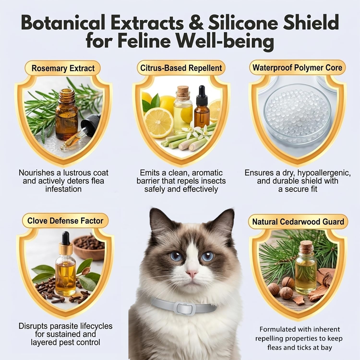 Collar Antiparasitario para Gatos – Anti Pulgas y Garrapatas – Pack de 2 Collares Ajustables con Aceites Esenciales Naturales – Protección Diaria para Gatos Pequeños y Adultos