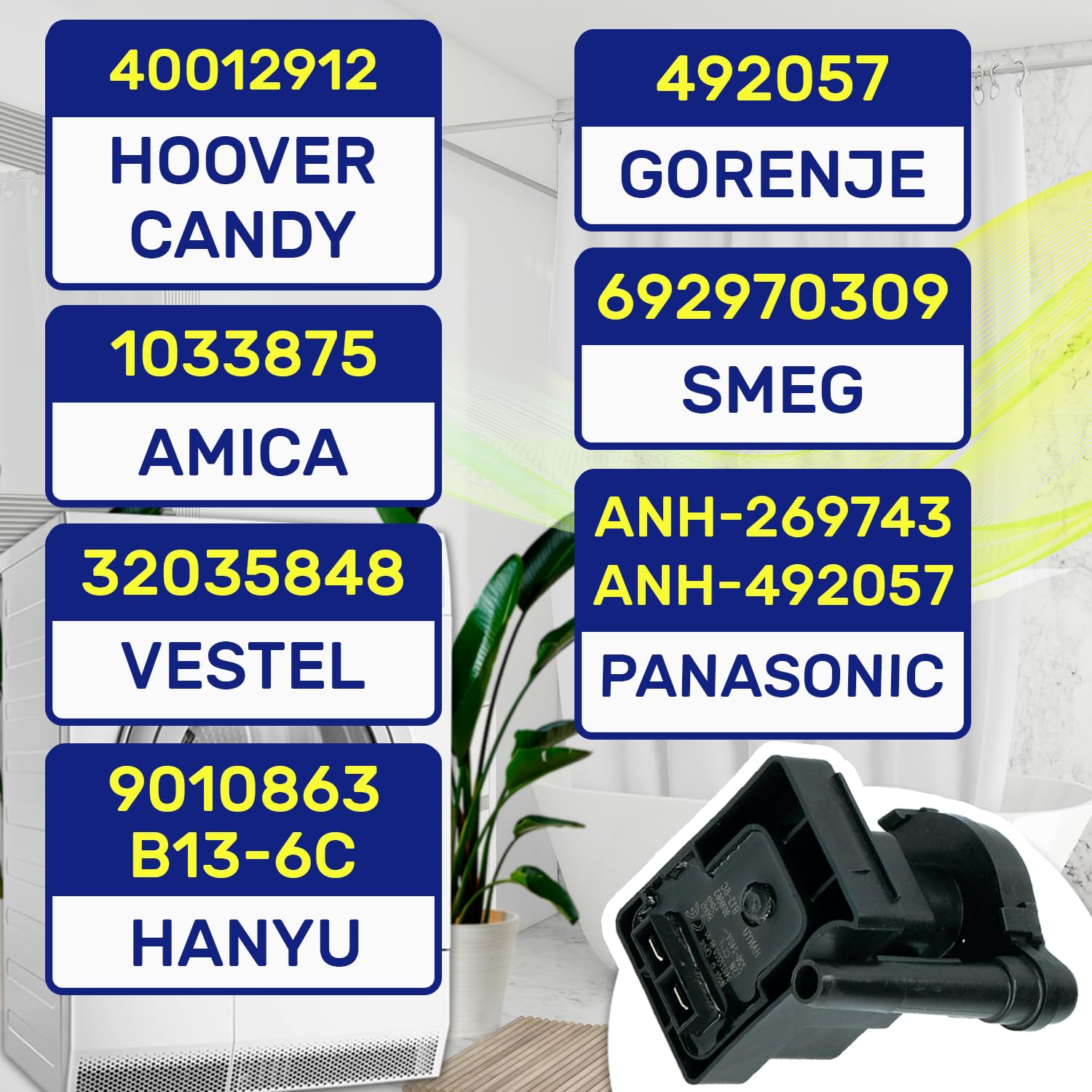 Pompe D'évacuation des Condensats pour Seche Linge 220V-240V 13W avec le Code Original 2962510300 2962510600 pour Beko pour Arcelik B13-6C pour HANYU - Garantie de 10 Ans - MONTERAL