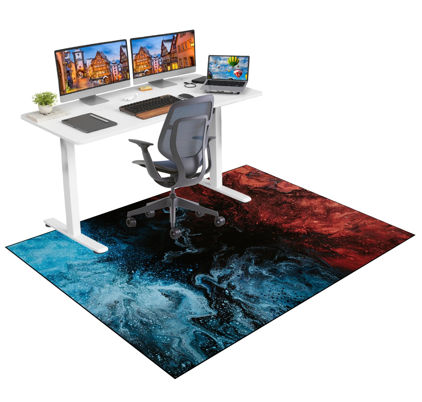 Tappeto Gaming pavimento, Tappetino Salvapavimento Antiscivolo, Tappeto per Sedia Ufficio per per Pavimenti in Legno Duro, Tappetini di Protezione per Pavimento per Parquet e Laminato 100 x 120 cm