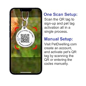 Pet Dwelling Smart QR + NFC Pet ID Tags for Dogs Durable & Waterproof Smart Pet Tags with AI-Powered Instant Scan Alerts & Free Online Profile (Blue Paw)
