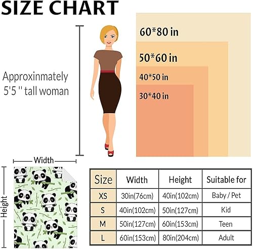 Miniatura 23 de Manta de panda personalizada con nombre, 30 x 40 pulgadas, bonita manta para niños, mantas de felpa suave colorida para sofá, oficina