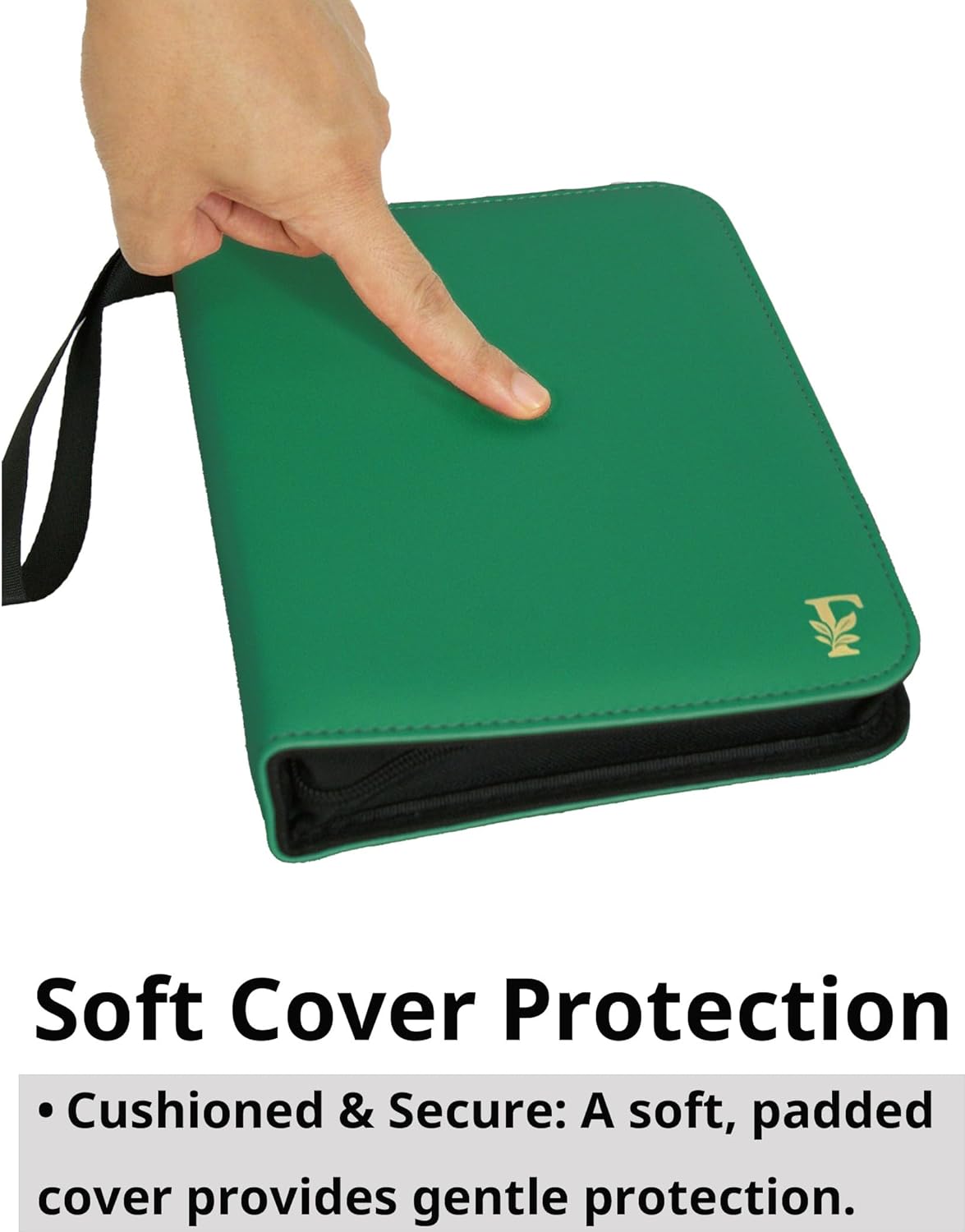 720 Cards Binder Floressia Premium Zip Trading Cards Binder, Double-Sided Pockets, PU Leather Collection Album (Lucky Green)