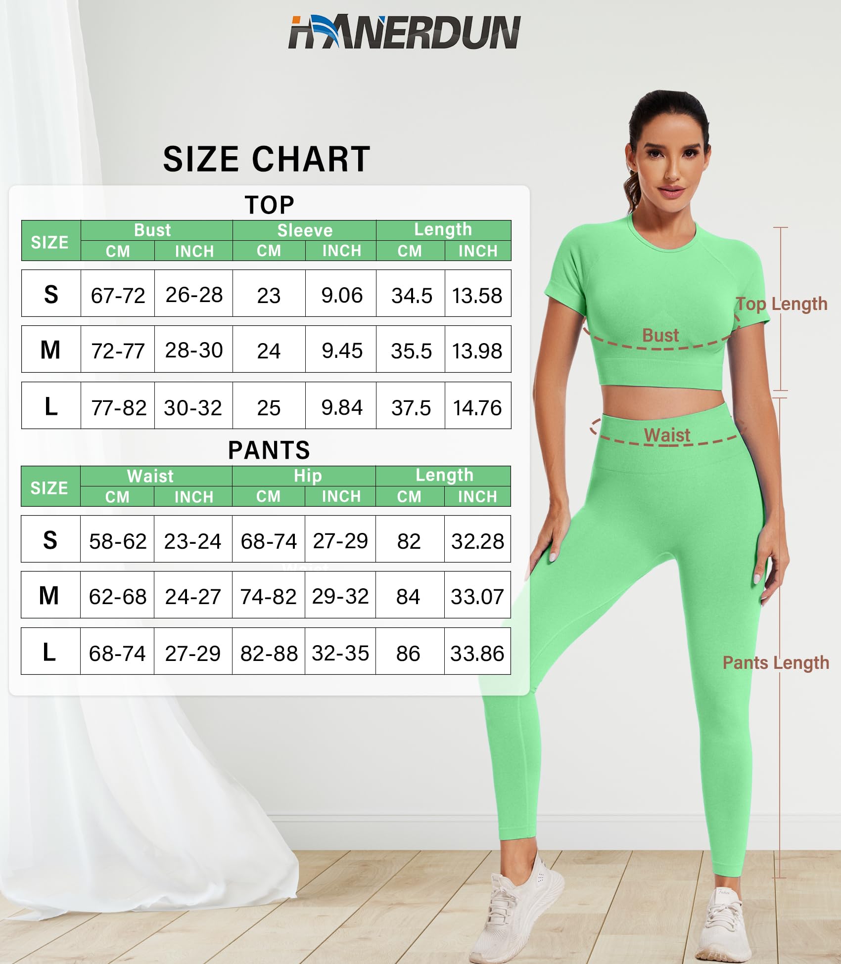 HANERDUN 2 PCS Vêtement de Sport pour Femme Ensembles Soutien-Gorge Sport Legging Taille Haute Shorts Fitness Dans Couture Sportswear de Yoga