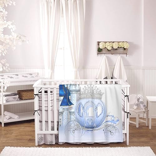 Miniatura 5 de DKJlitter Manta de bebé para niños y niñas, Cenicienta princesa, cumpleaños, súper suave y cómoda, manta de doble capa para bebé, recién nacido,