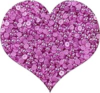 Vista 10 de 1500 piezas de cuentas de media perla de 4 mm, color AB negro, cuentas de perlas planas para manualidades, cuentas de plástico redondas, cuentas