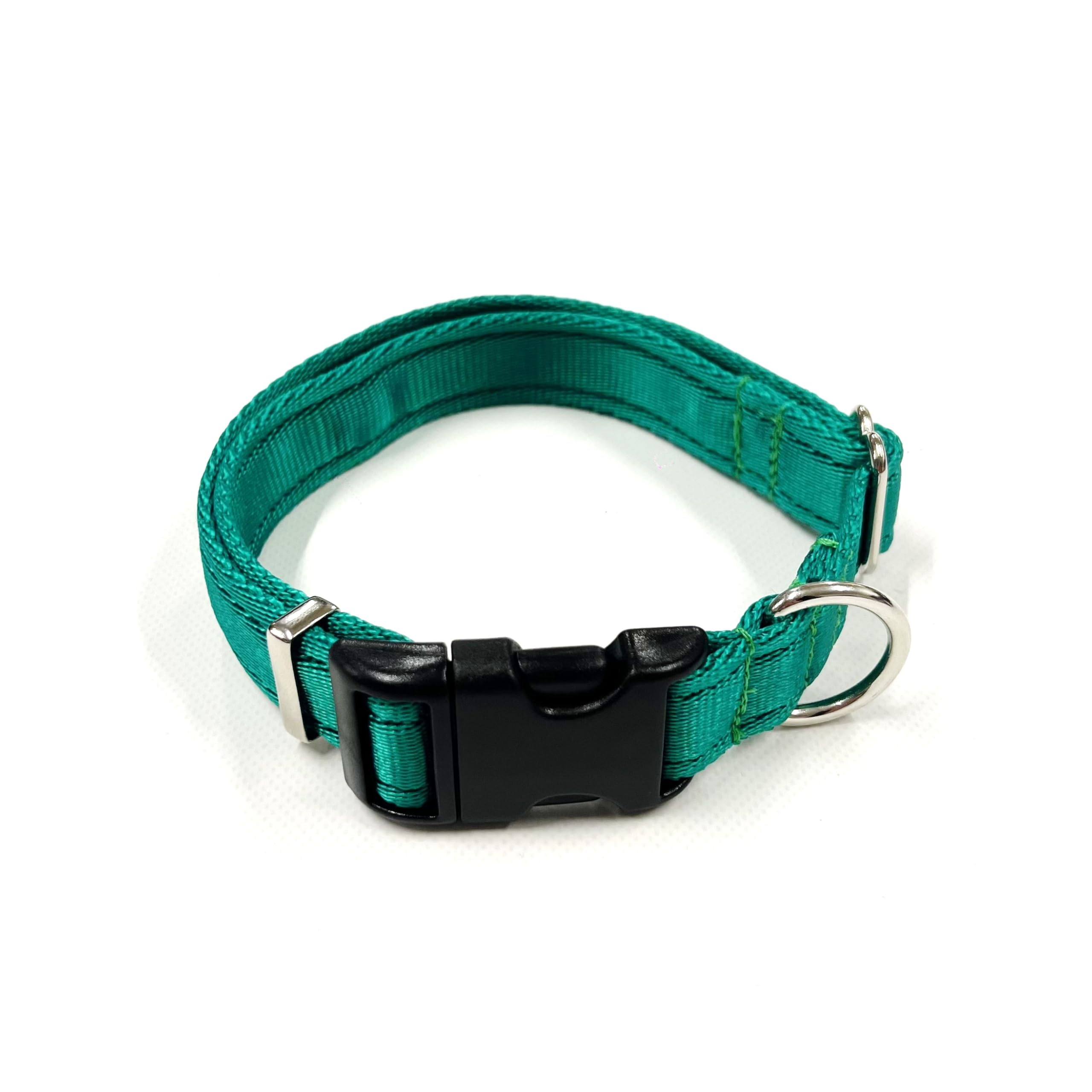 Adjustable Dog Collar Soft And Comfortable 25mm Cushion Webbing Training Walking All Dog Breeds (Emerald Green, Small (10" - 16")) โ image 1