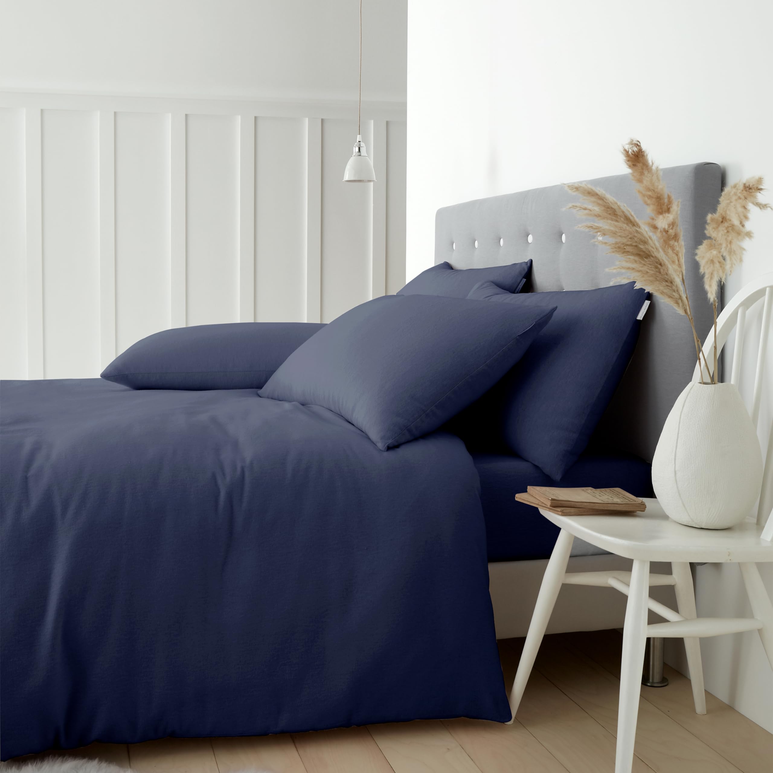 Catherine Lansfield 'Brushed Cotton' Duvet Cover Set in Navy | Size: Super King