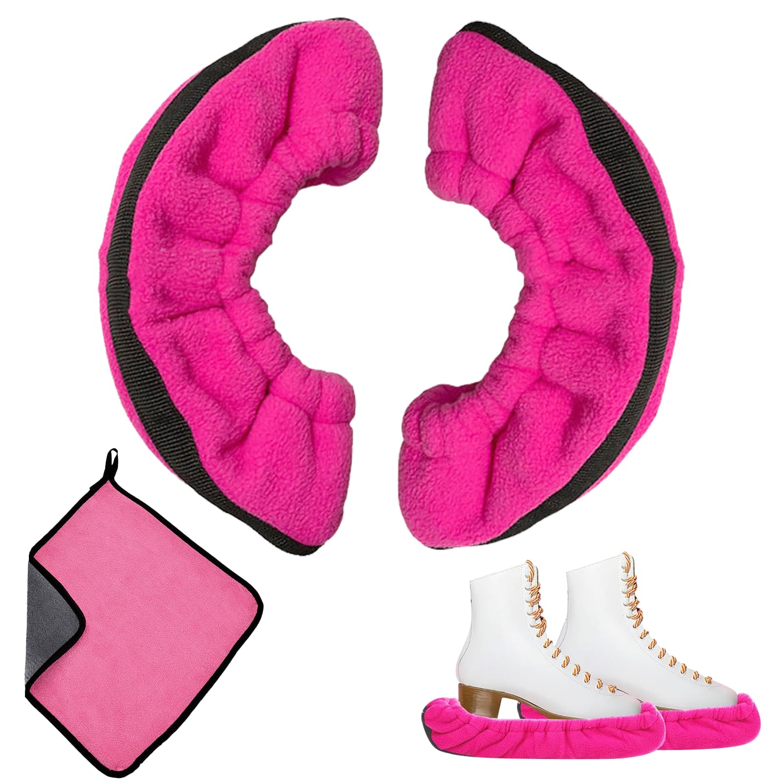 1 Paia Protezioni per Lame per Pattini da Ghiaccio, Calze Elastiche per Pattini da Ghiaccio, Coprilama per Ghiaccio, Proteggi per Lame, Coprilama Pattini Ghiaccio, per Uomo Donna (Rosa Rosso)
