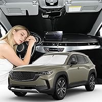 Vista 40 de Parasol de 4 capas para parabrisas, ajuste personalizado, tela 240T, parasol retráctil que bloquea los rayos ultravioletas, accesorios para automóvil