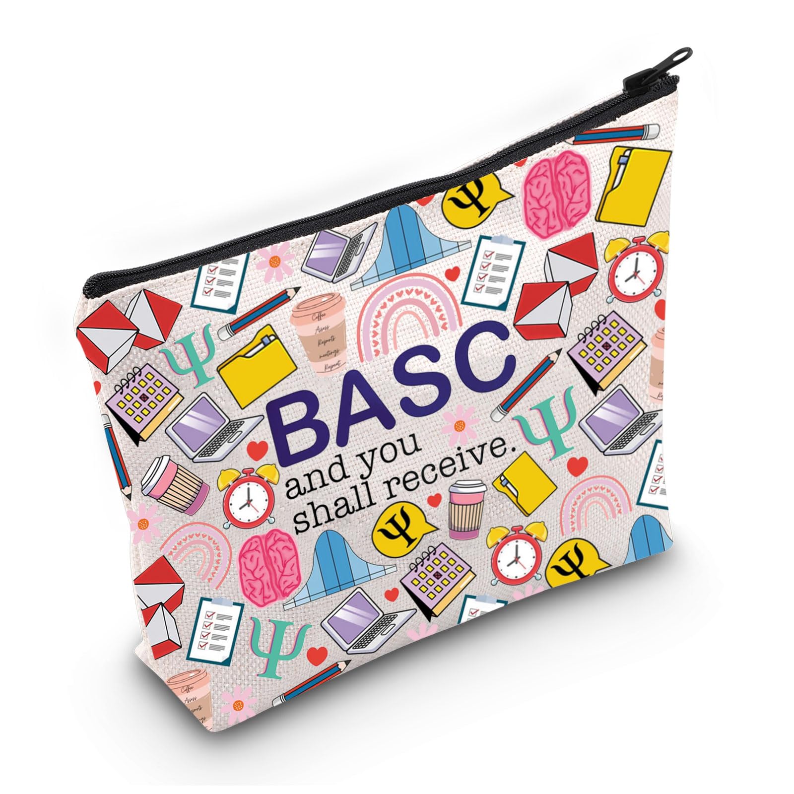 Psychologist Makeup Bag Psychology Gifts Psych Therapist Gifts BASC and You Shall Receive Psych Teacher Zipper Bag (BASC and You UK)