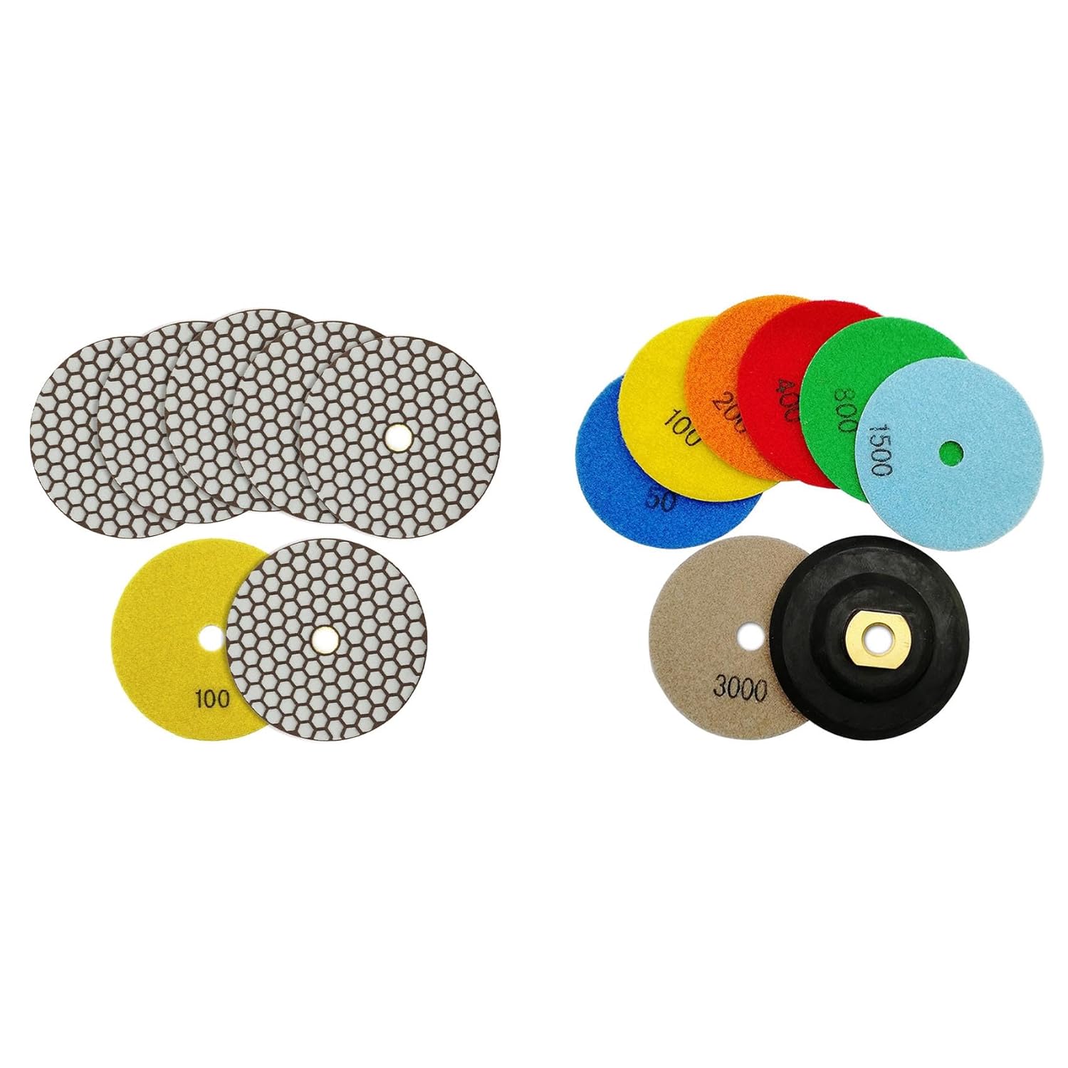 SHDIATOOL Dry Diamond Polishing Pads Grit 100 5-Inch Sanding Disc for Granite Marble Quartz
