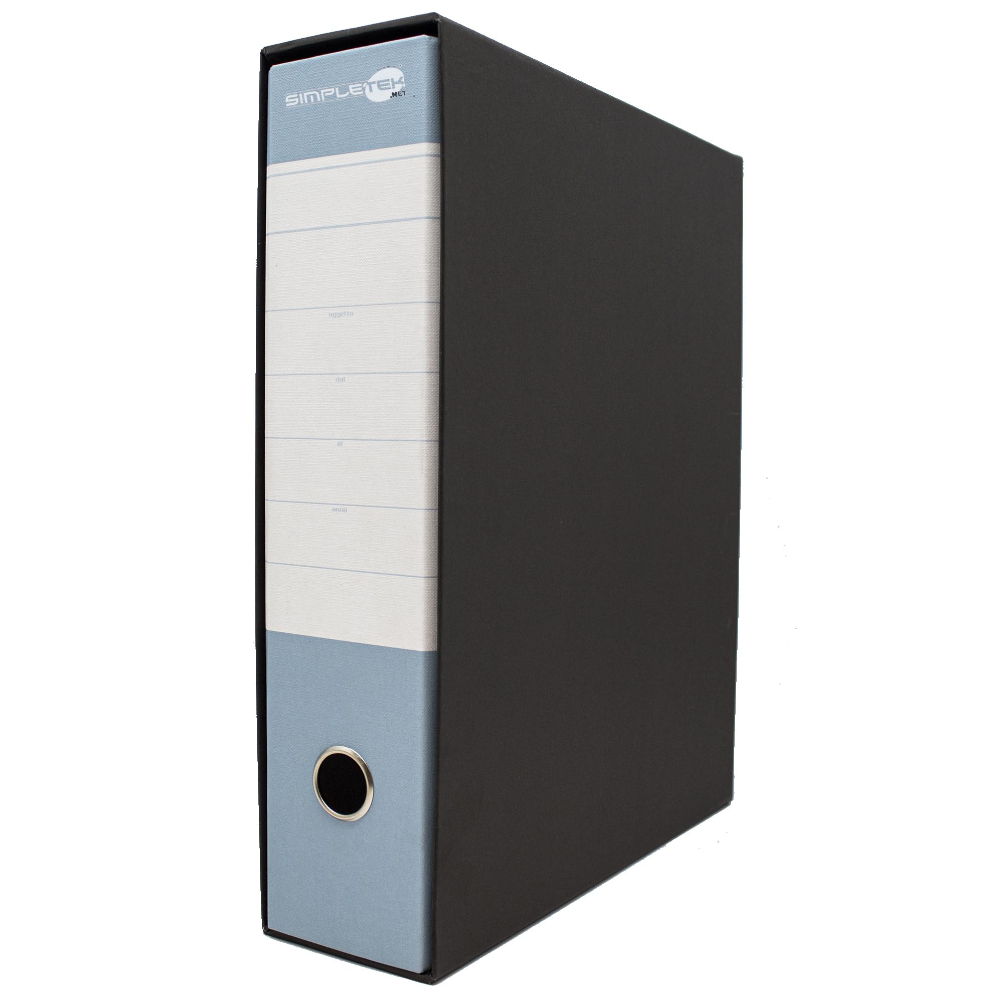 SIMPLETEK - 12x Raccoglitore ad Anelli per Buste e Documenti Azzurro Nero Registratore Protocollo 0201150 P.AZ (12 pezzi)