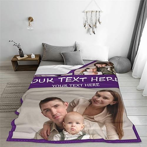 Miniatura 6 de Mantas personalizadas con texto de fotos, mantas personalizadas con fotos, manta personalizada con 3 fotos con mis propias fotos.