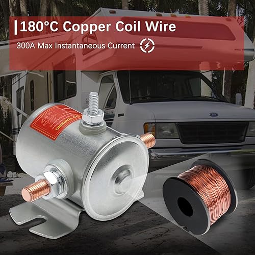 Miniatura 6 de APIELE Relé de solenoide continuo 12V DC 125A 3 terminales Solenoide de arranque resistente Galjanoplastia de zinc Max 300A en Rush SPST 1NO