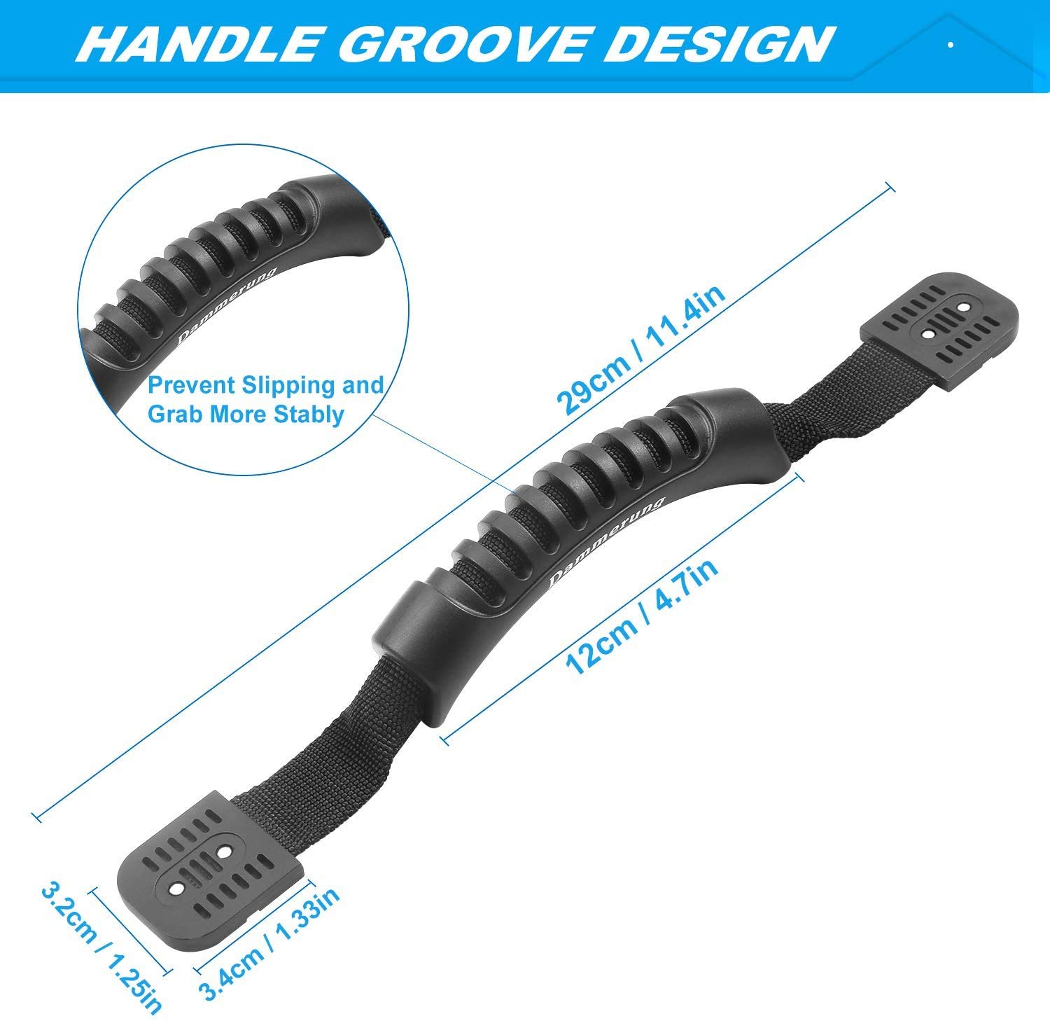 Anndason 2 Pcs Black Kayak Canoe Boat Side Mount Carry Handles/Paddle Park Kayak Handles And