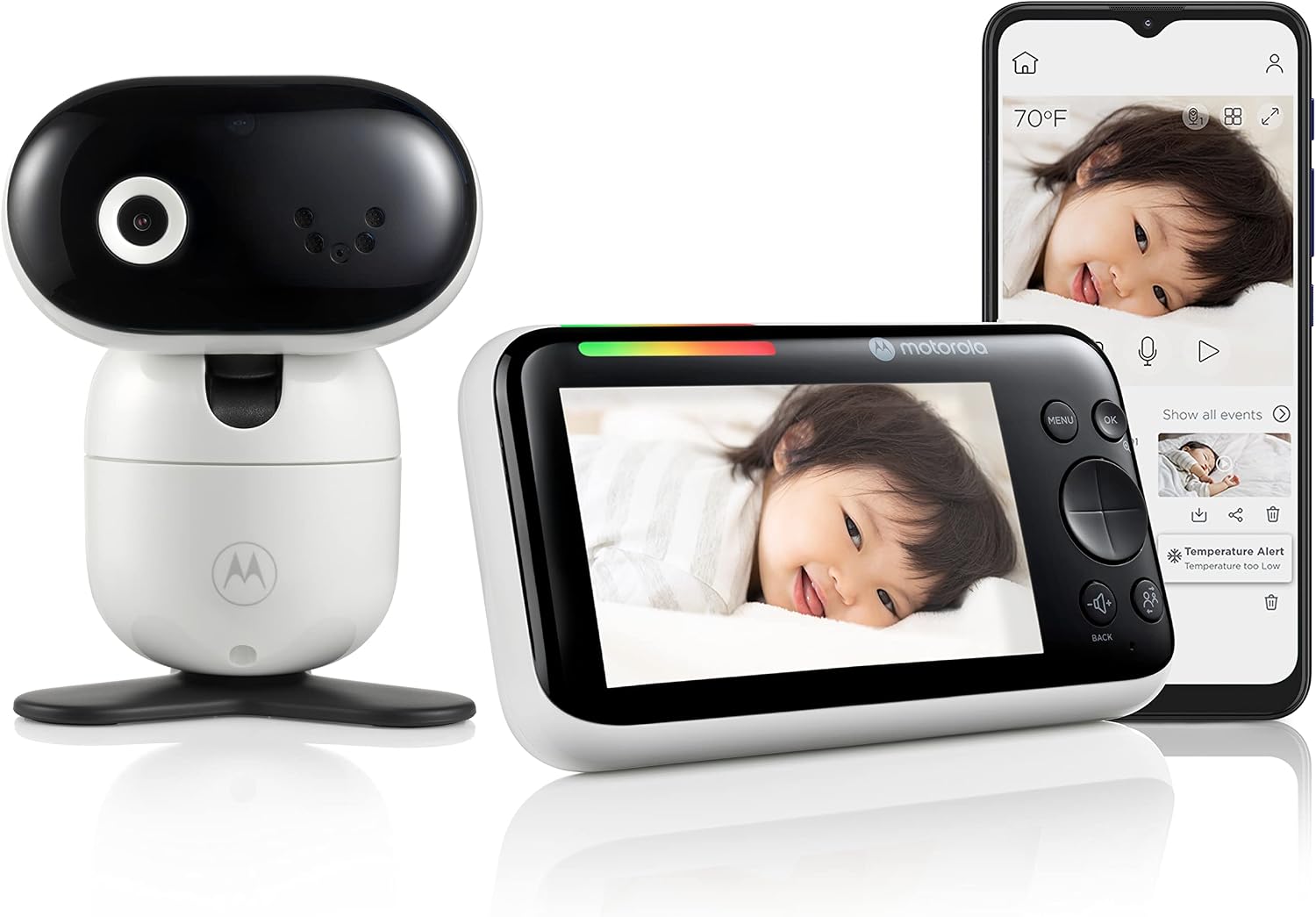 WiFi Baby Monitor with Camera, 5" Screen, Wall Mount, Long Range, 2-Way Audio, Temperature Sensor, Motorized, Lullabies, PIP1610 HD Connect