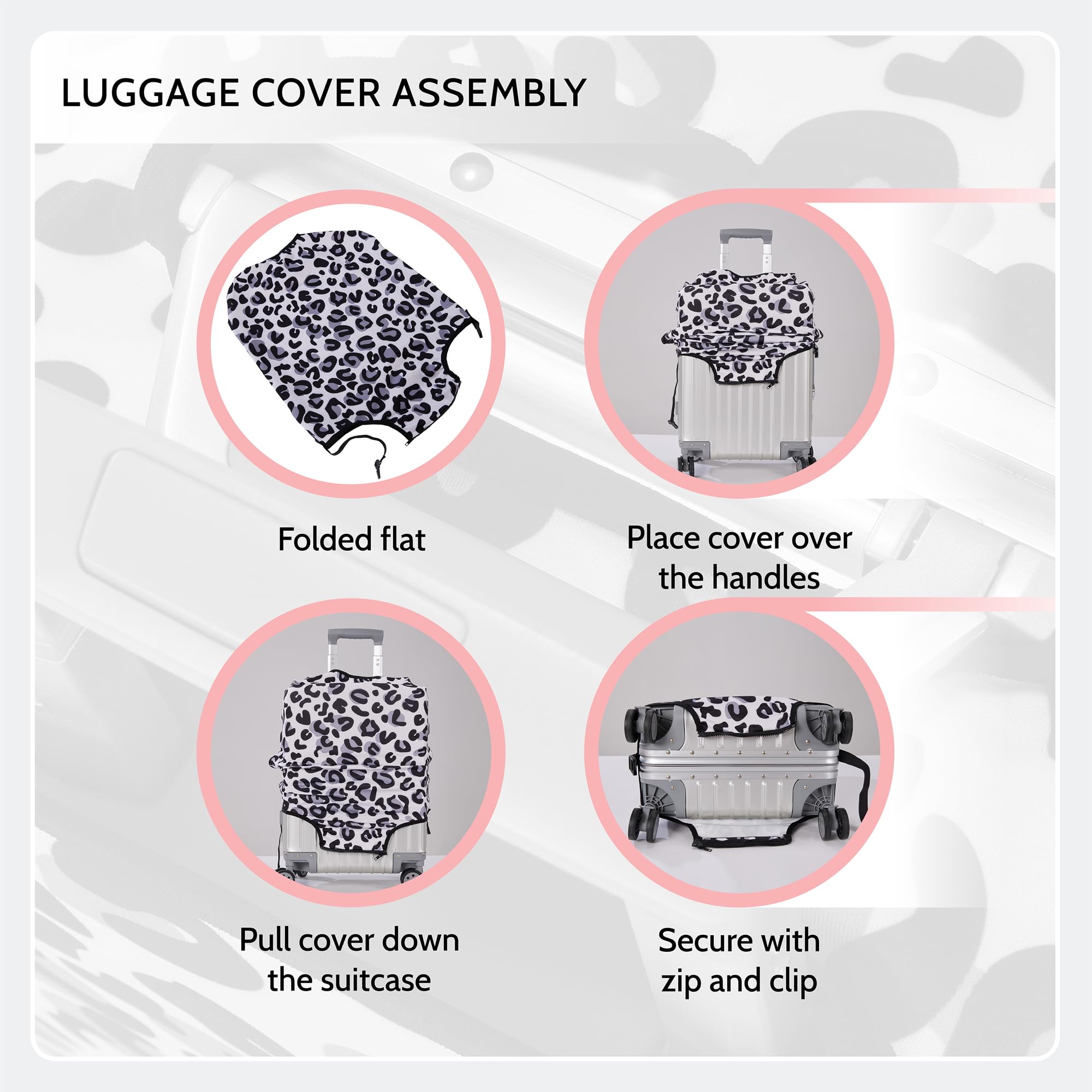Periea Luggage Covers for Suitcases – Suitcase Cover – Premium Elasticated Material – Small, Medium, Large or Extra Large - 4