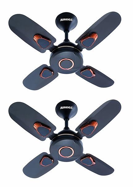 Airdec Florence 600 mm Ultra High Speed Anti dust 4 Blade Ceiling Fan (Pack of 2) (Smoke Brown)