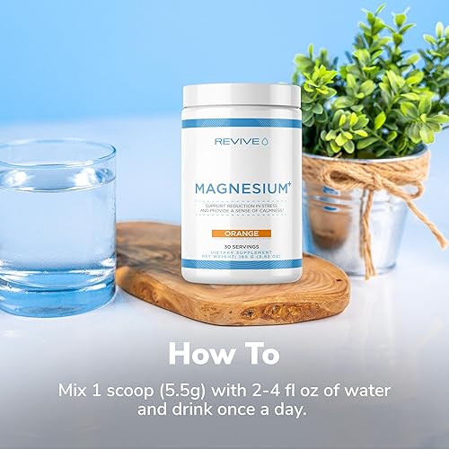 Miniatura 4 de REVIVE MD Suplemento en polvo de magnesio, naranja, carbonato de magnesio y polvo de taurato que ayuda a los huesos, músculos y nervios saludables,