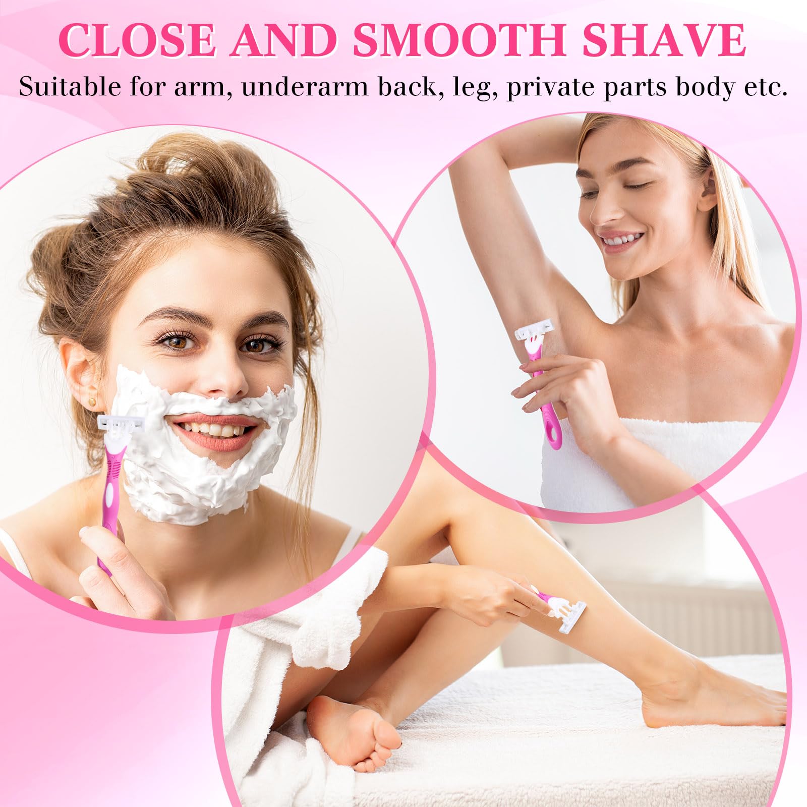 Afeitadoras desechables para mujer (12 unidades, 3 hojas, sueltas) para piel sensible, afeitado cómodo para baño, hotel, viaje.