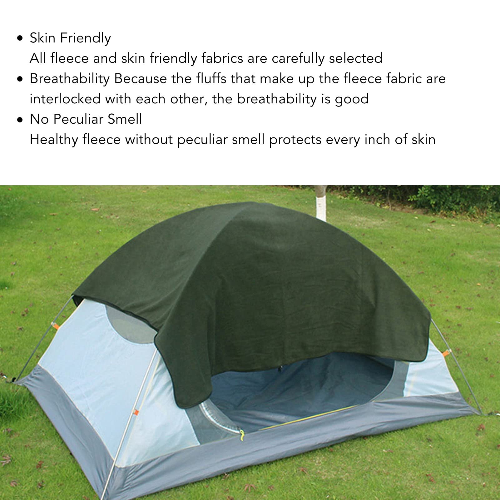 Topyond Fleece Sleeping Bag, Camping Sleeping Bag, Portable Travel Warm Sleeping Bag for Adults Outdoor Camping Hiking Climbing(Army Green)