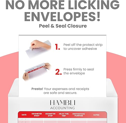 Miniatura 4 de Hambli Organizador de sobres de recibos y recibos extragrande (paquete de 18)  Gestiona eficientemente los gastos comerciales y registra viajes de