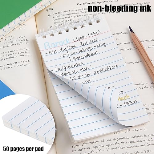 Miniatura 3 de Koogel Cuaderno de bolsillo pequeño, 50 hojas20 blocs de notas en espiral, bloc de notas en espiral de 3 x 5 pulgadas, cuaderno de bolsillo a rayas,