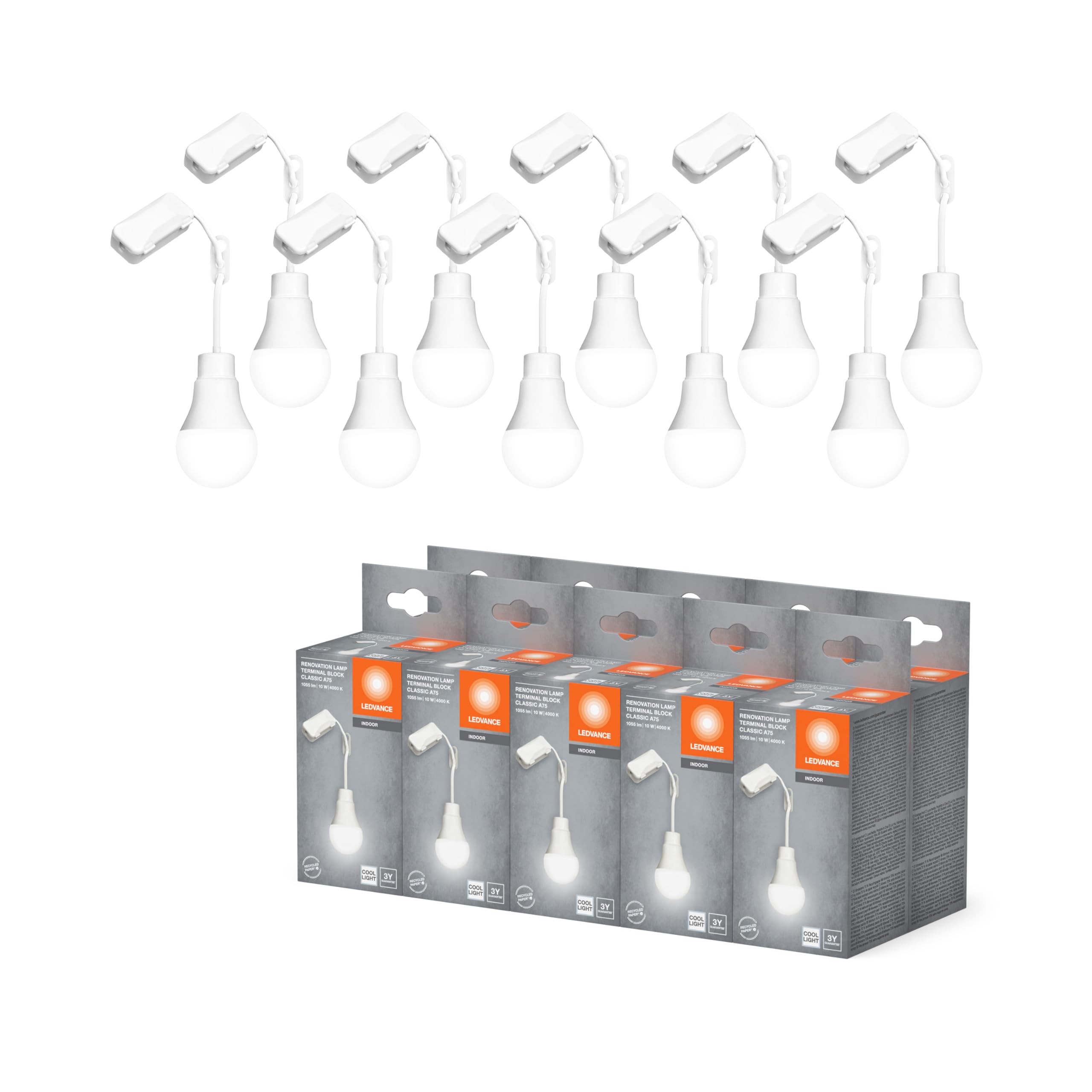 Lampe LED LEDVANCE Rénovation A75 pour éclairer une maison en travaux sans douille